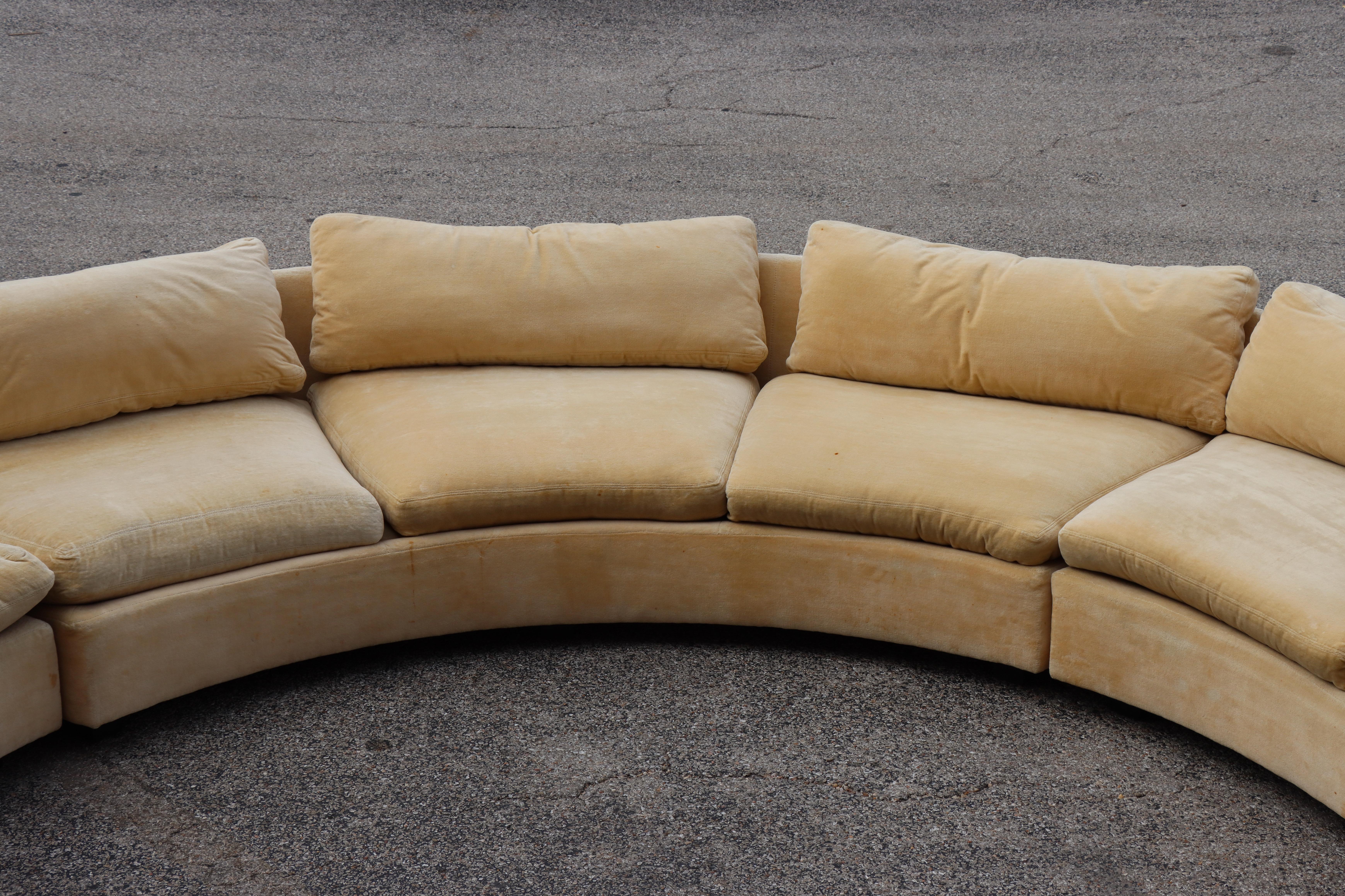 American Large Semi-Circle Sectional by Milo Baughman for Thayer Coggin, 1970s