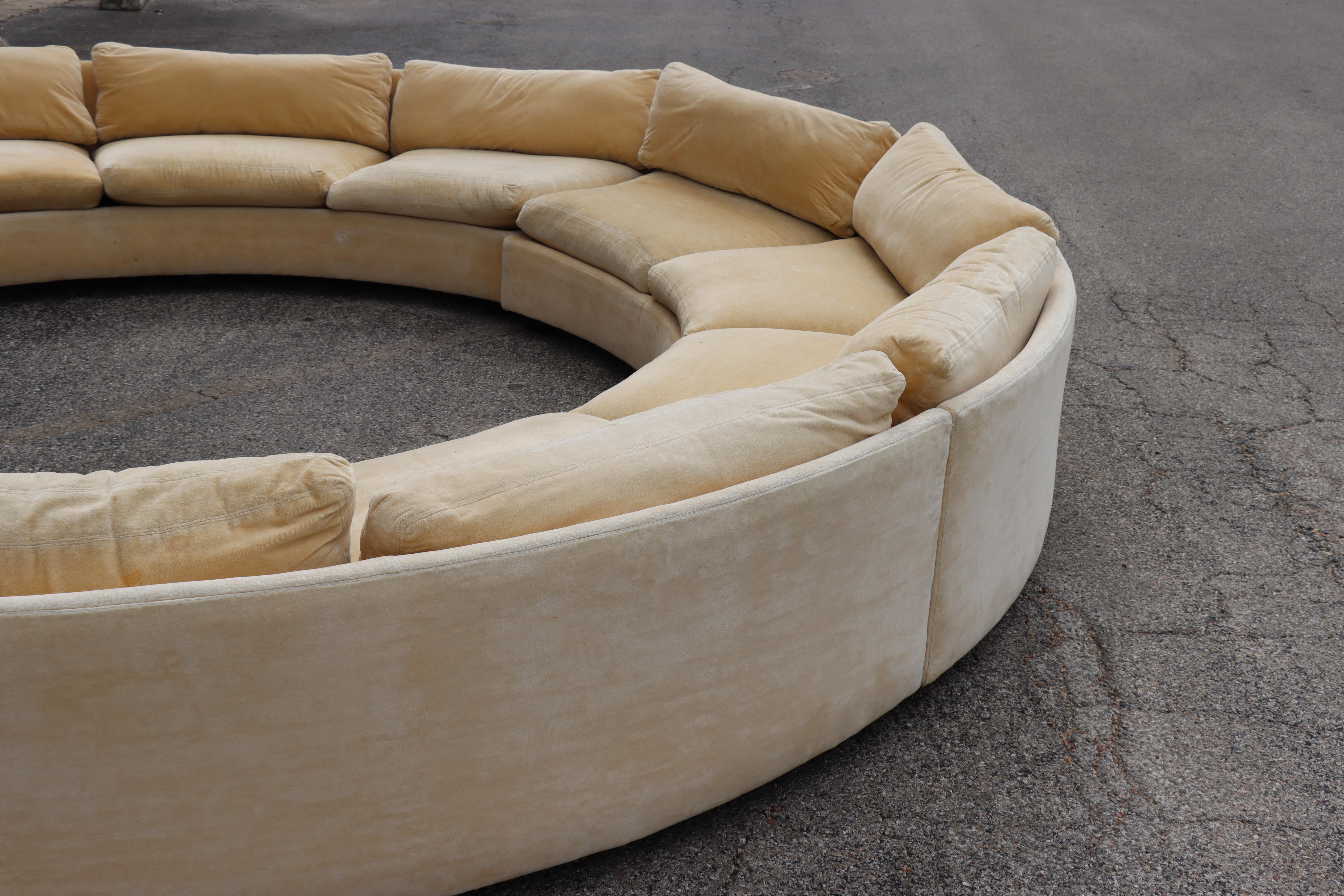 Large Semi-Circle Sectional by Milo Baughman for Thayer Coggin, 1970s 1