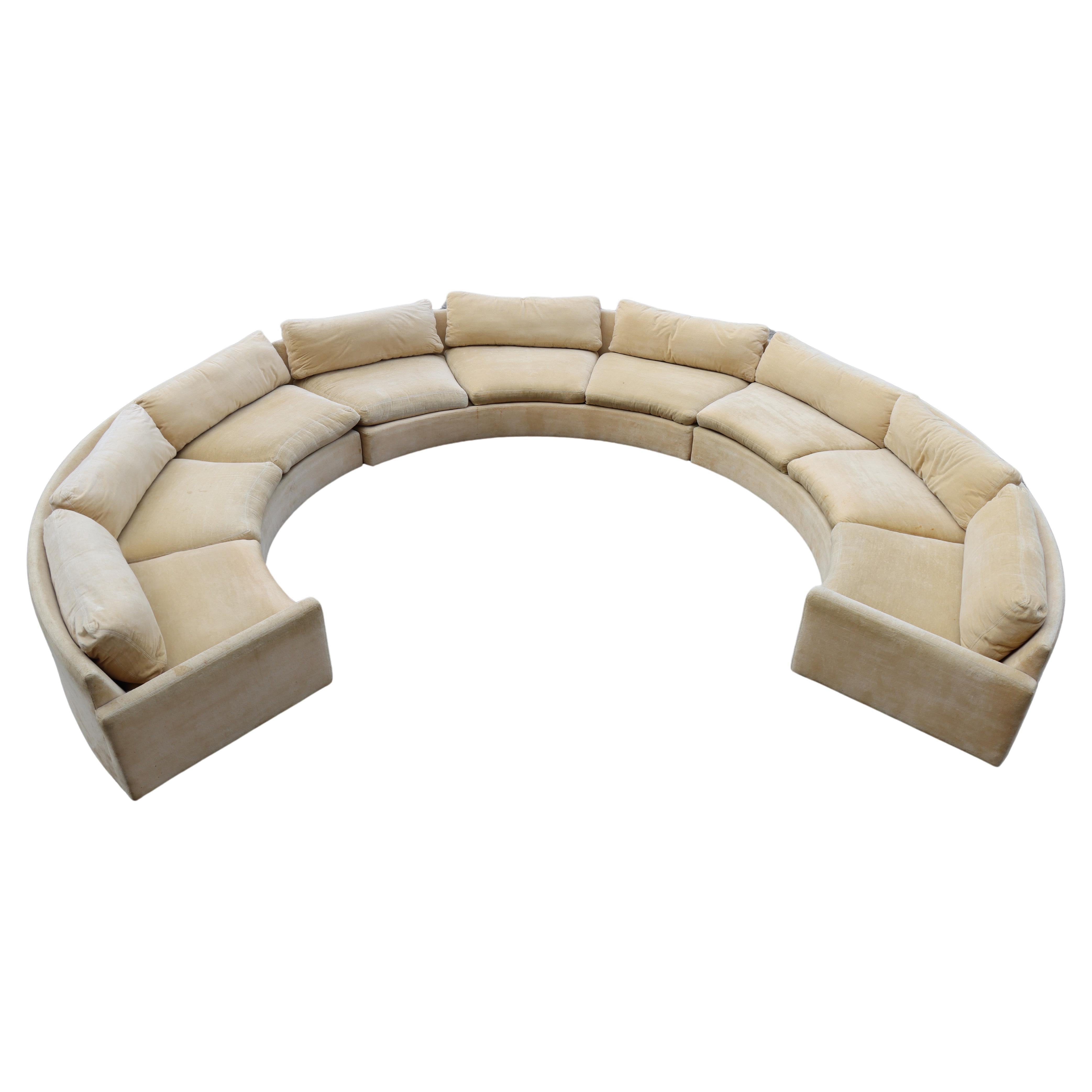Large Semi-Circle Sectional by Milo Baughman for Thayer Coggin, 1970s