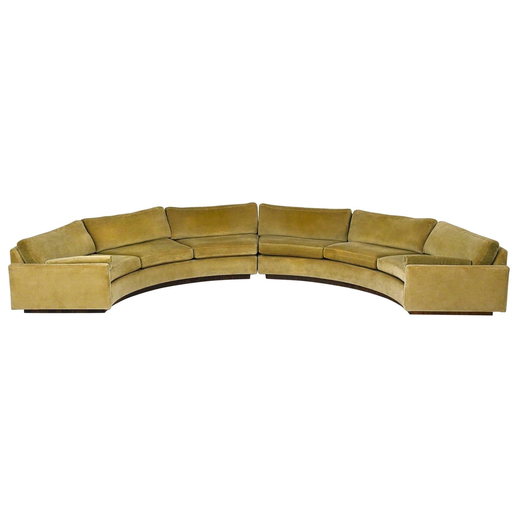 Large Semi-Circle Sectional Sofa by Milo Baughman for Thayer Coggin