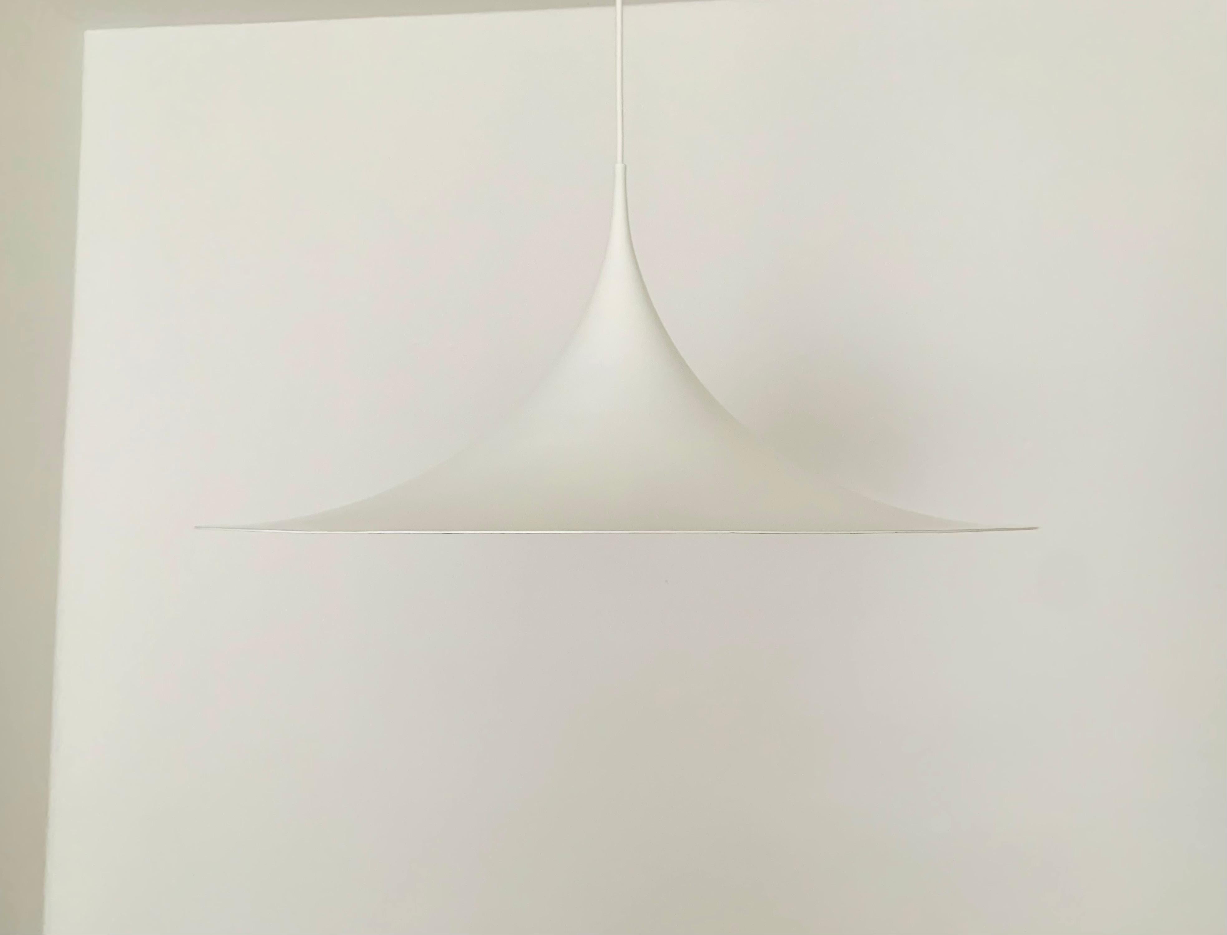 Scandinavian Modern Large Semi Pendant Lamp by Bonderup and Thorup for Fog and Morup For Sale