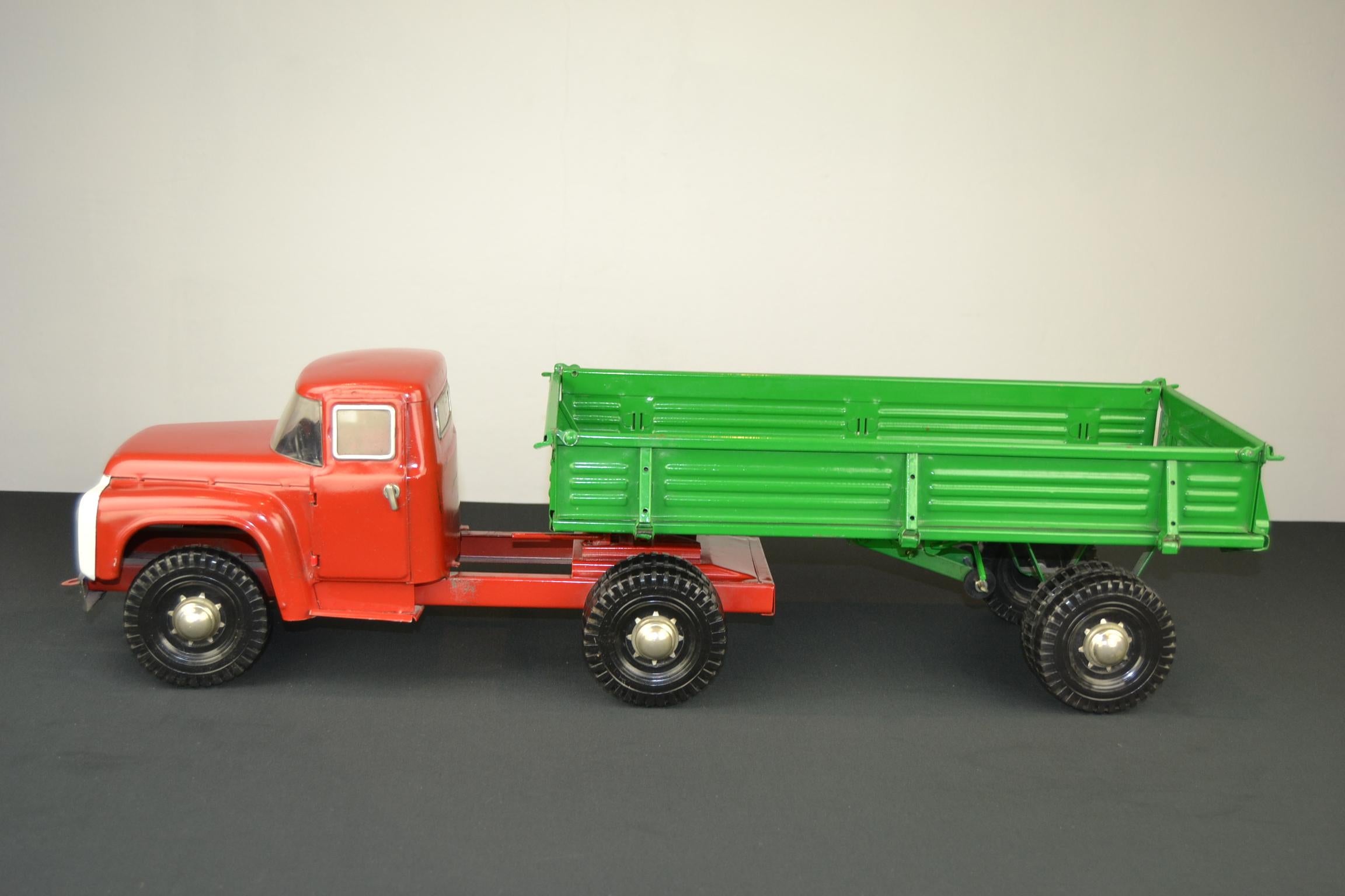 Large Semi-Trailer Metal Truck Toy, USSR, 1990s 1
