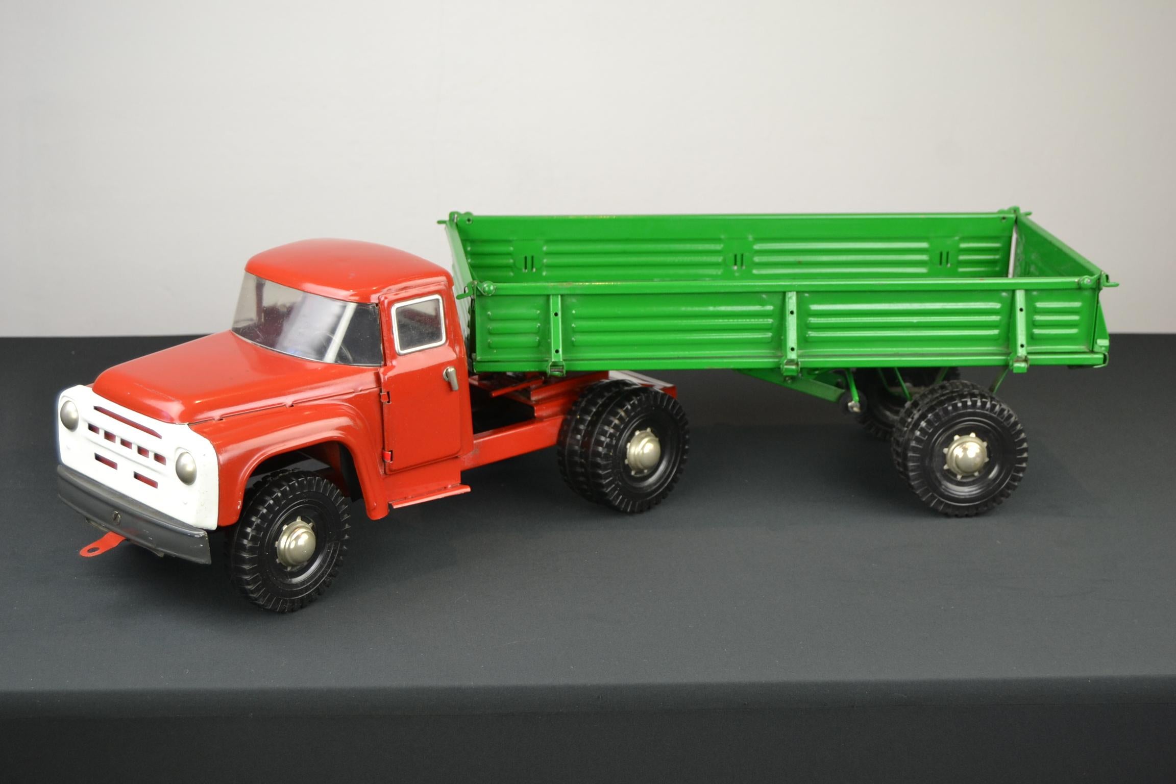 Large Semi-Trailer Metal Truck Toy, USSR, 1990s 5