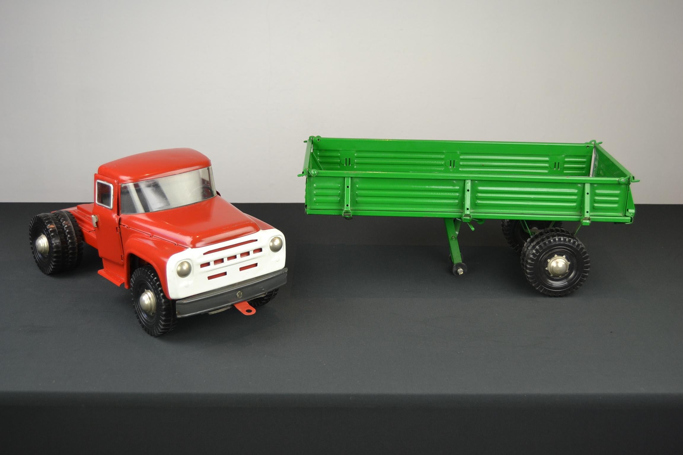 Large Semi-Trailer Metal Truck Toy, USSR, 1990s 7