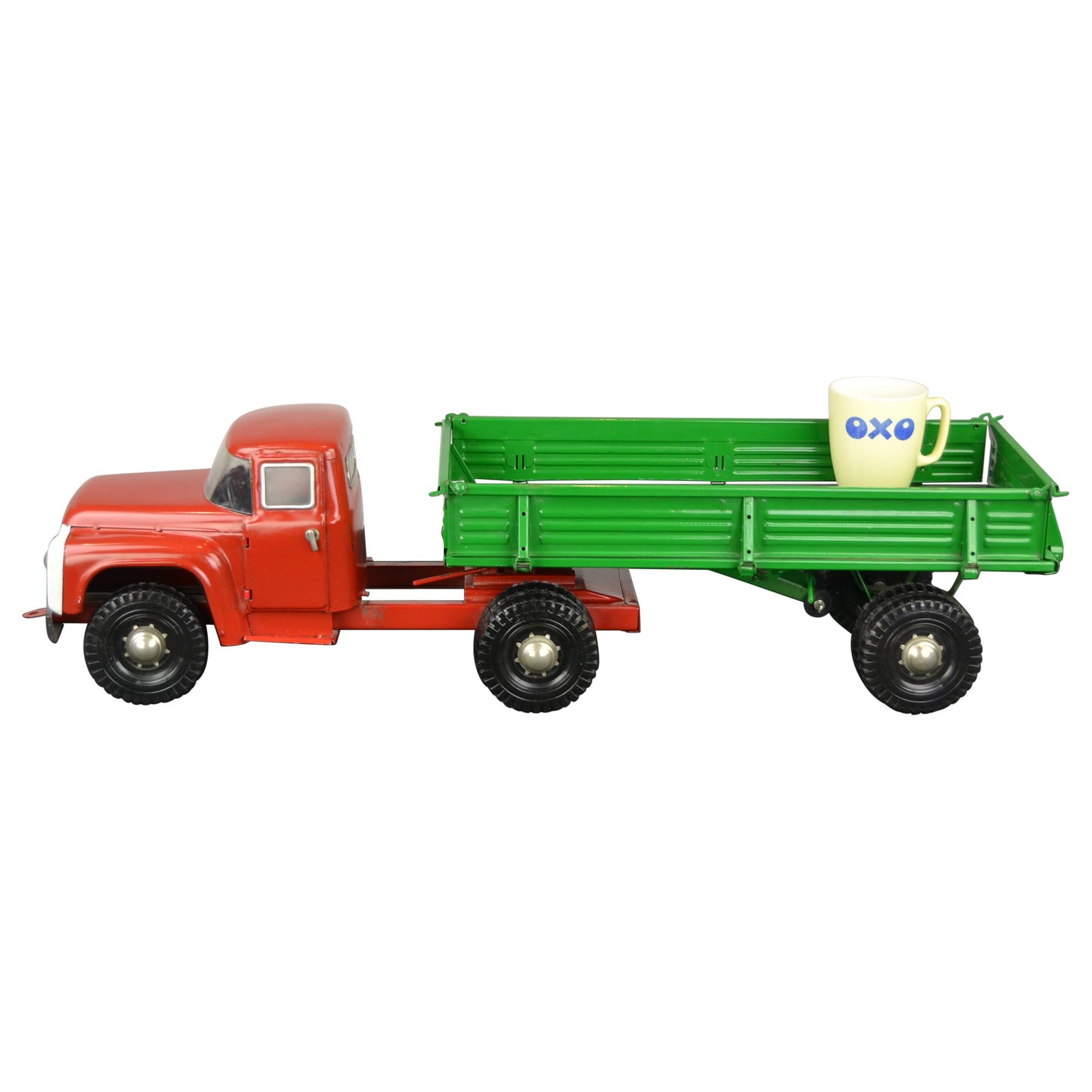 Large Semi-Trailer Metal Truck Toy, USSR, 1990s