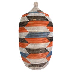 Large Senegalese Hand-Woven Basket/Hamper with Top