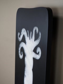 Large "Sepia" wall lamp in rock crystal and polished slate