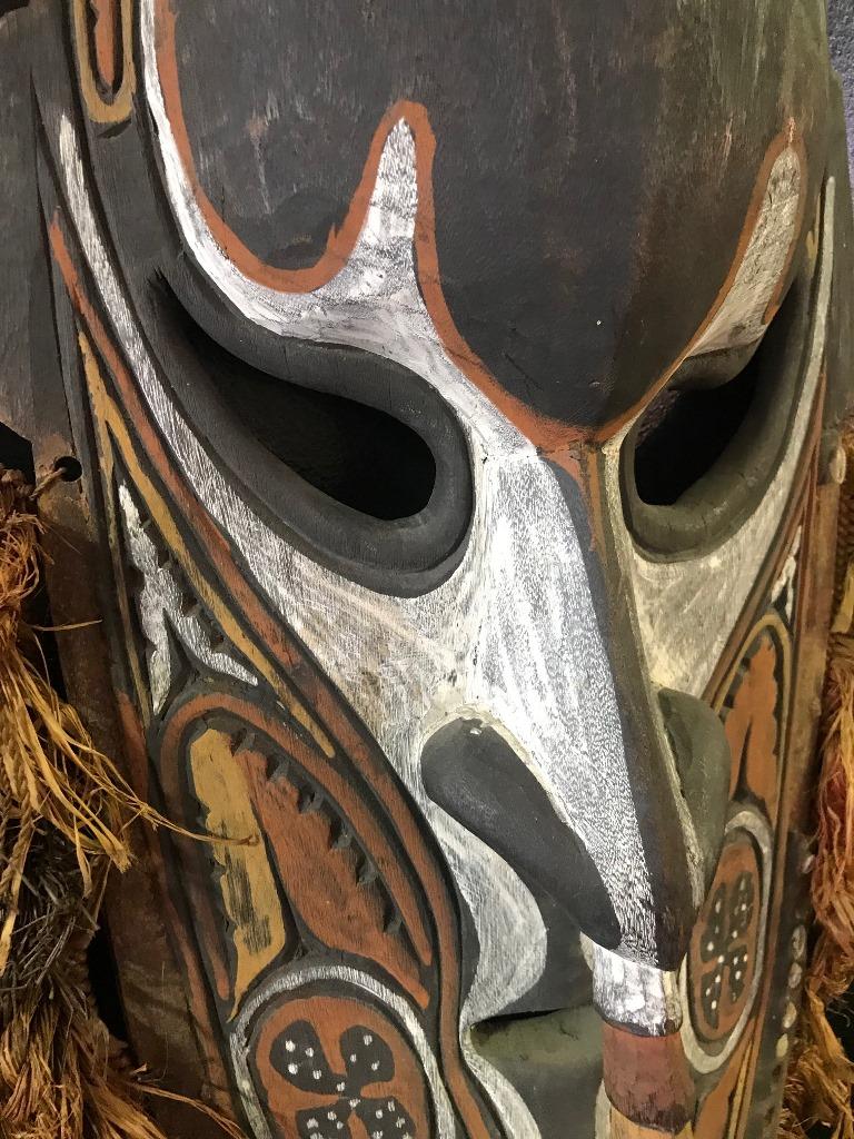 20th Century Large Sepik River Tribe Carved Wood Mask from Papua New Guinea