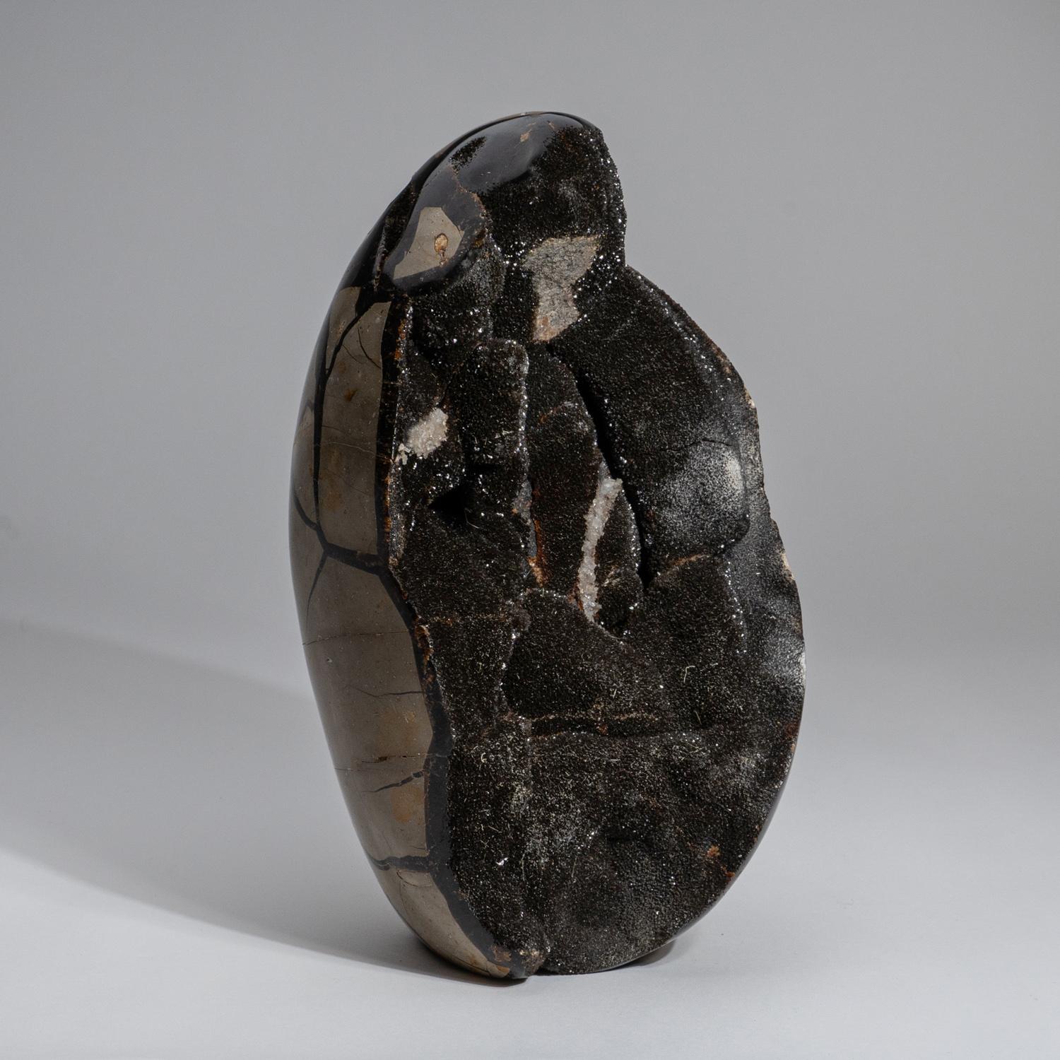 Large Septarian Druzy Geode Egg from Madagascar (13.6 lbs) In New Condition For Sale In New York, NY