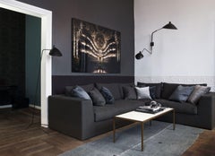 Grande lampe murale « Appliqué Deux Bras Pivotants un Courbe » de Serge Mouille en noir