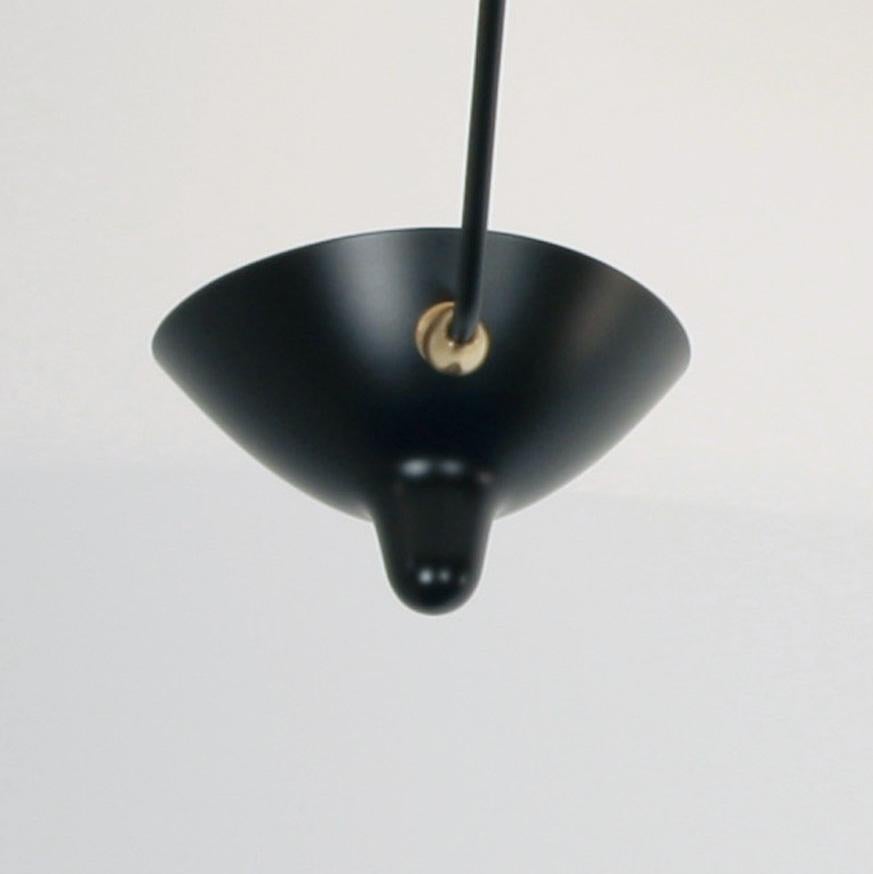 Large Serge Mouille 'Plafonnier Araignée 5 Bras Fixes' Ceiling Lamp in Black In New Condition For Sale In Glendale, CA