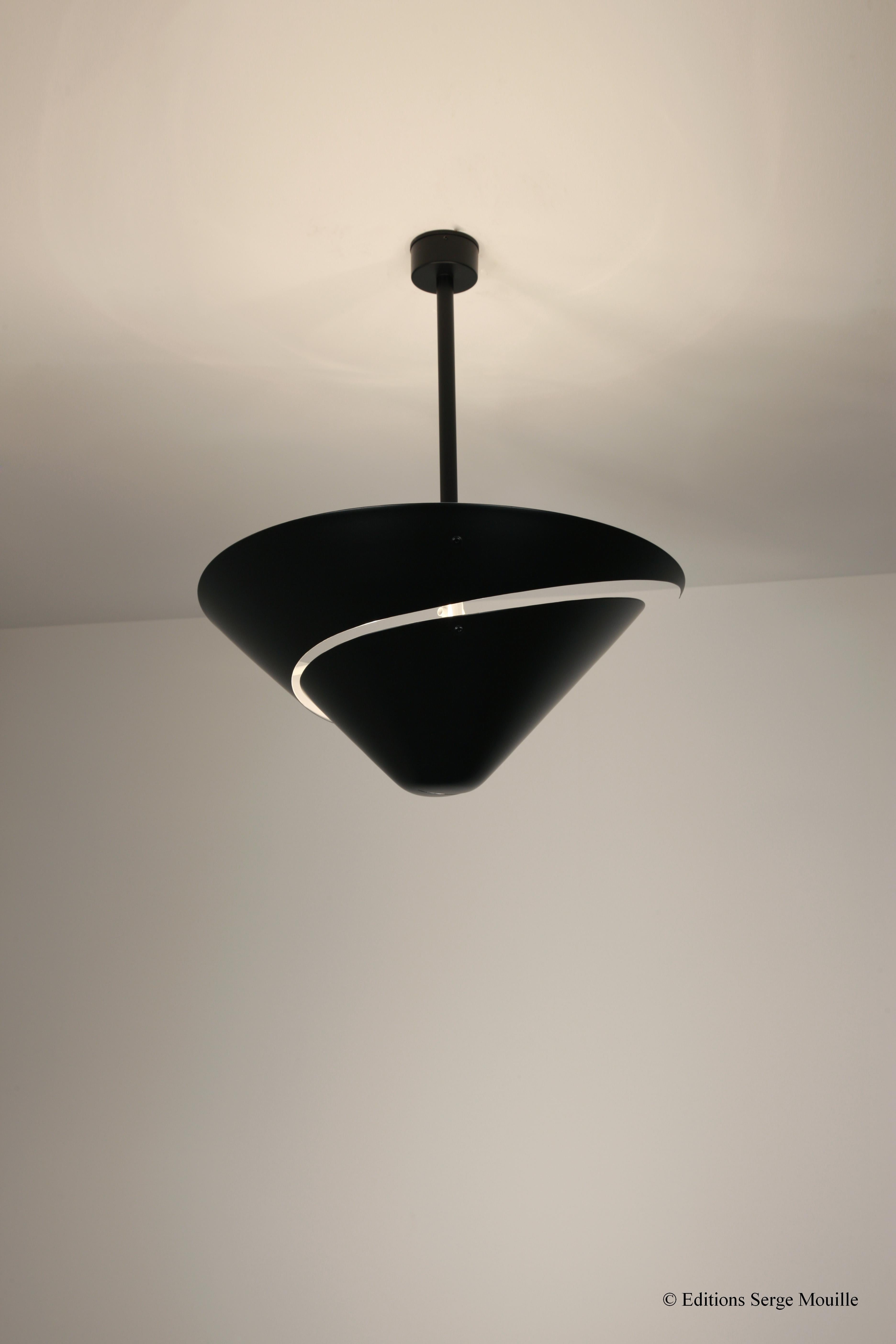 Contemporary Large Serge Mouille 'Snail' Ceiling Lamp For Sale