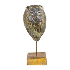 Large Sergio Bustamante Bust of a Lion Signed and Editioned