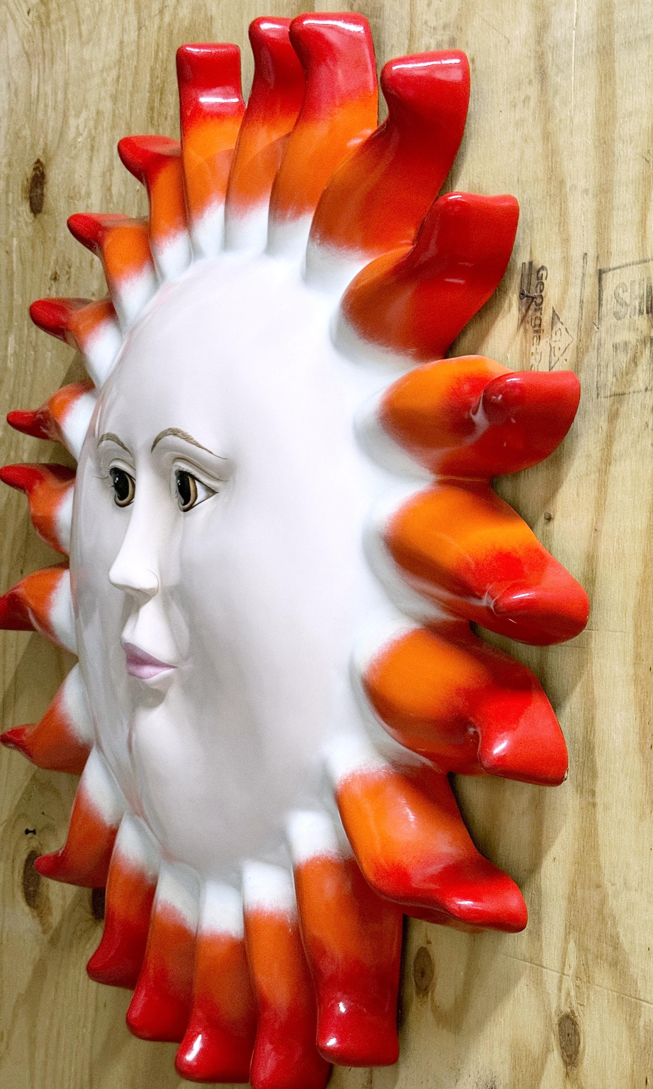Large Sergio Bustamante Lacquered 'Sun' Wall Sculpture In Good Condition In West Palm Beach, FL