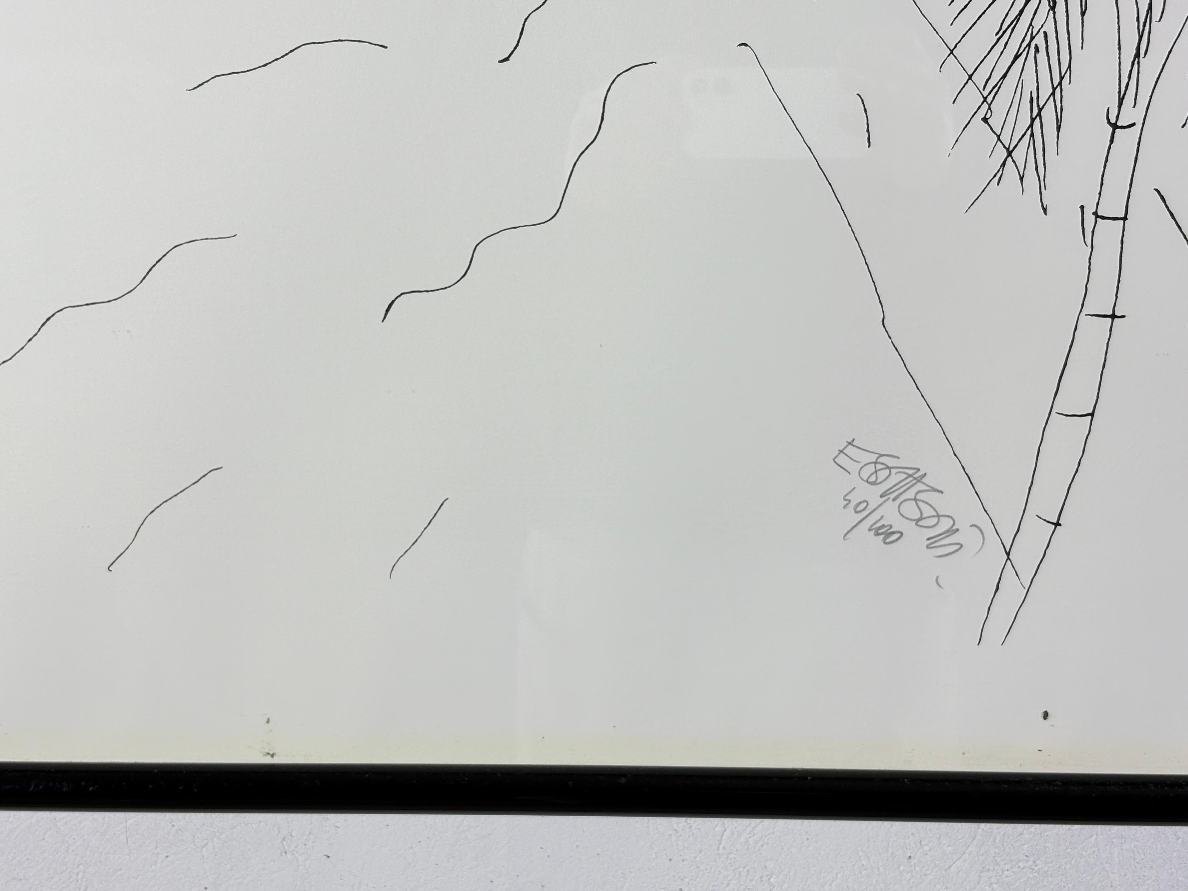 Large serigraph „senza titolo“ (architectural study) by Ettore Sottsass  1986 For Sale 2