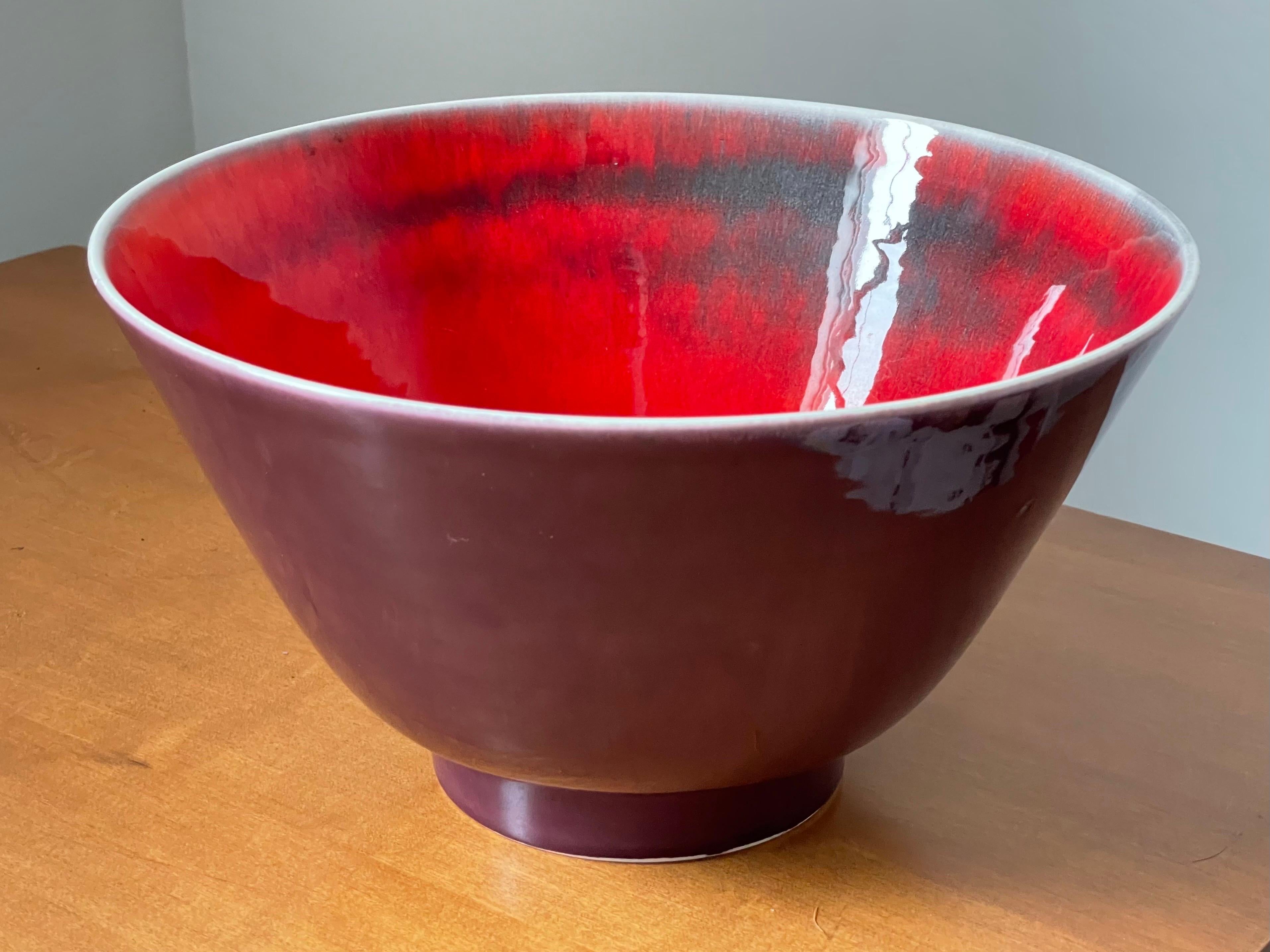 Large Serving Centerpiece Ceramic Bowl by Alvino Bagni for Raymor In Good Condition In Framingham, MA