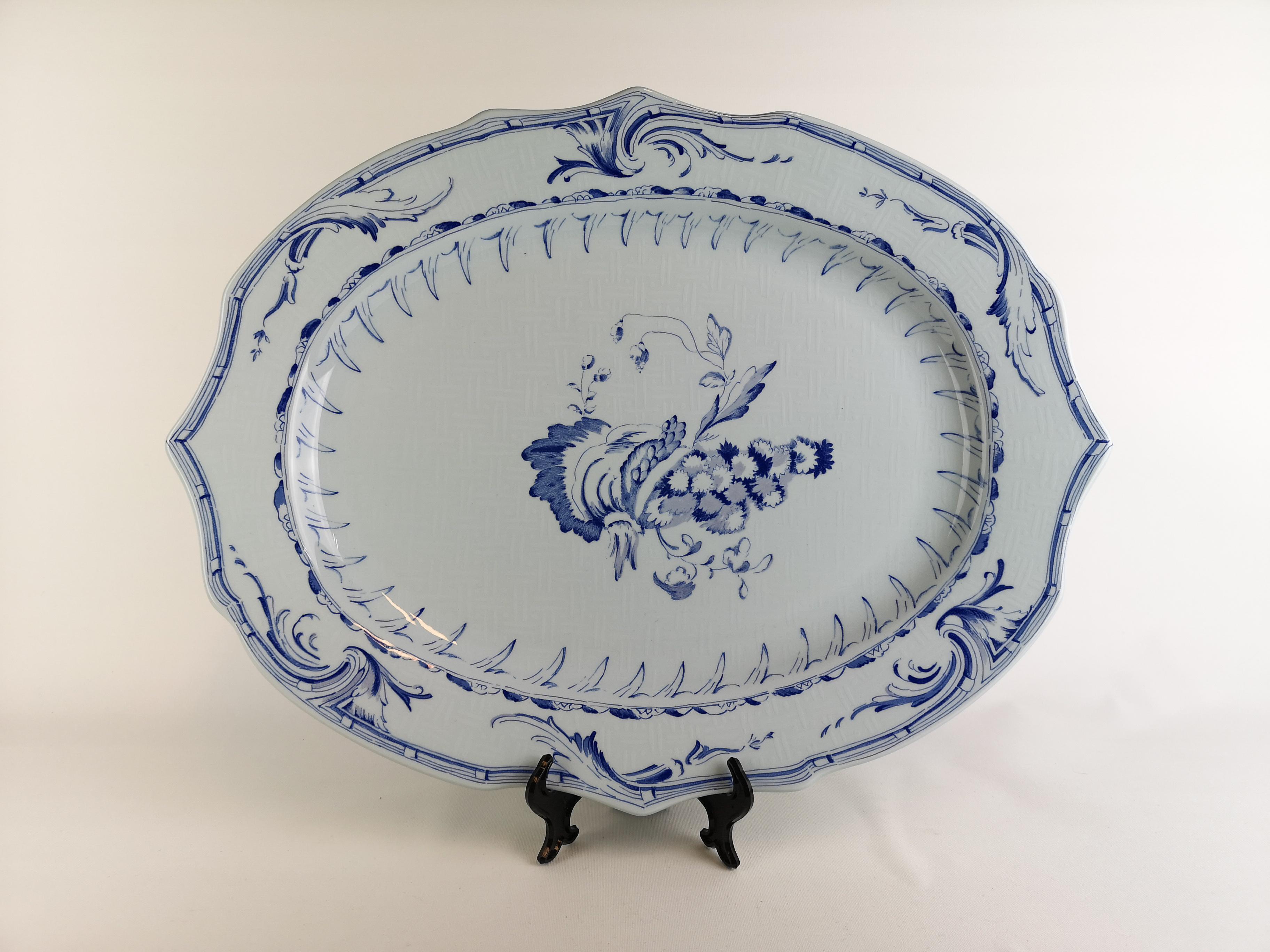 This large plate was made by Rörstrand in 1977 to honor there company being 250 years old. The plate was made in 1800 copies and this one is number 375 in that production. The pattern is a replica of the Rehnska pattern that was originally made in