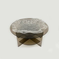 Large Serving Tray Lucite Ice Effect Willy Rizzo Style, Italy, 1970s