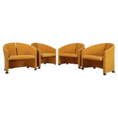 Large Set Armchairs or Easy Chairs in the Style of Saporiti, Italy, in the 1970s