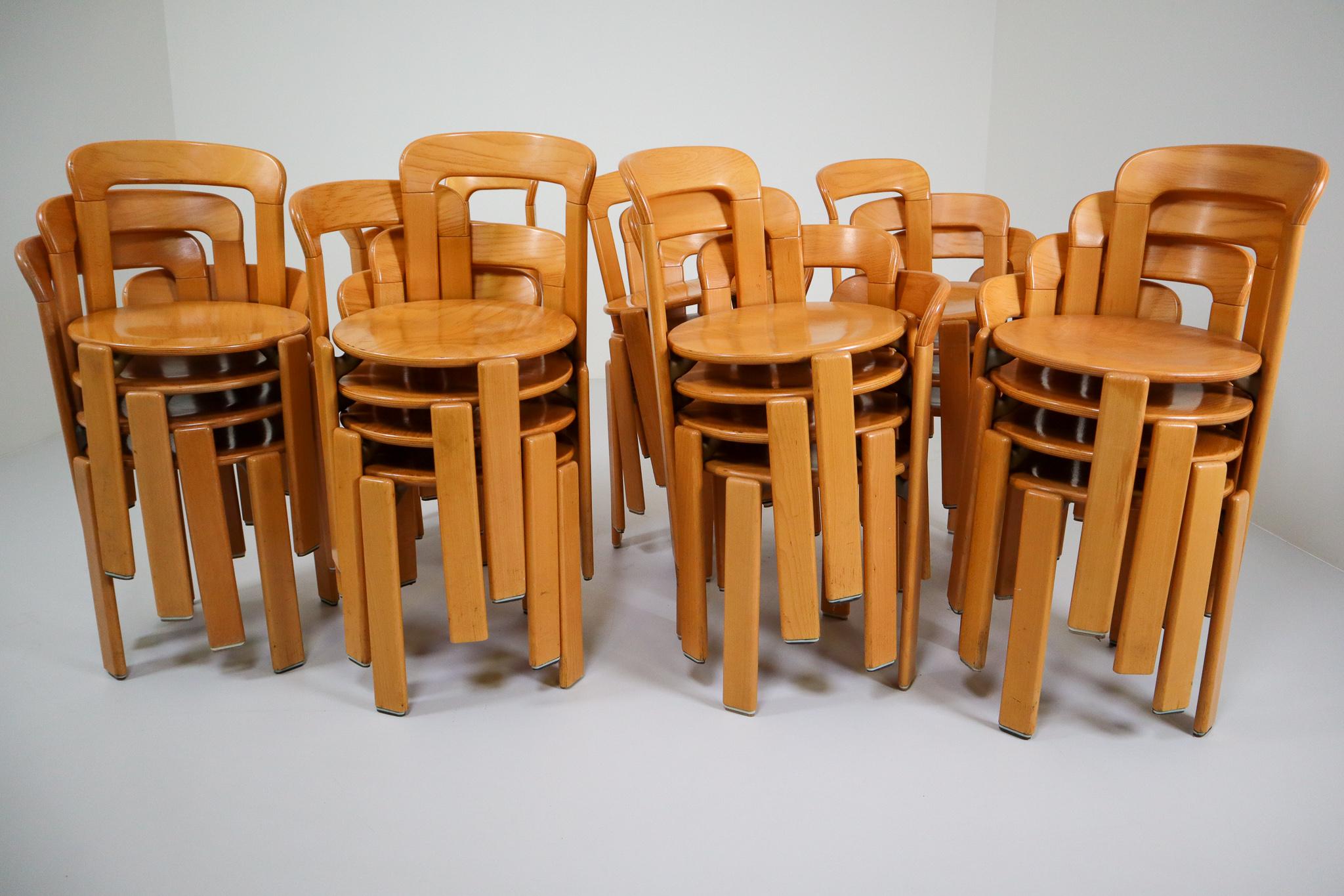 Large set Chairs by Bruno Rey for Kusch and Co., Switzerland, 1970s 3