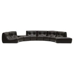 Large set curved modular sofa, 1970s France.