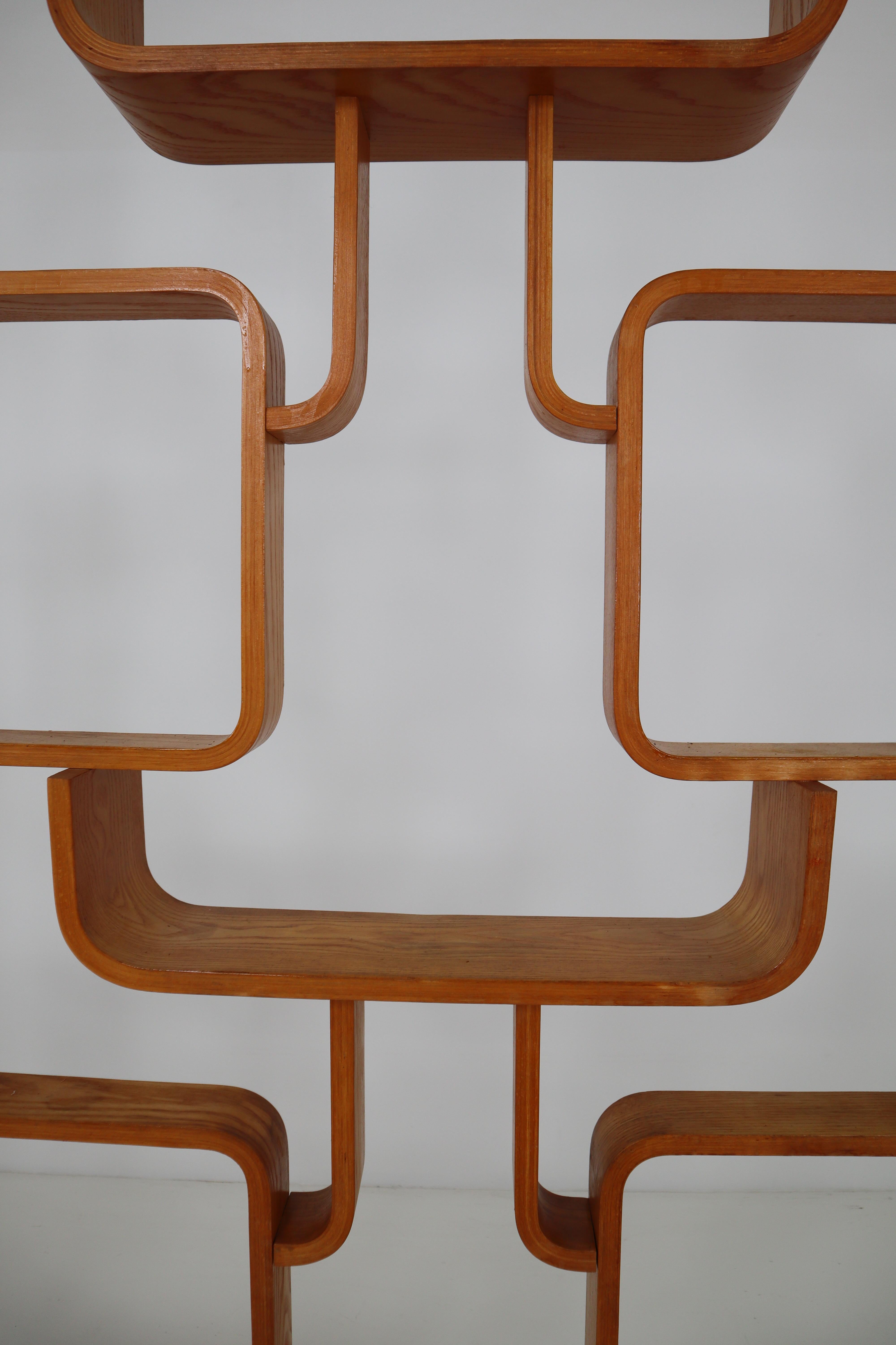 Large Set Mahogany Color Midcentury Room Dividers in Bentwood, circa 1960s 1