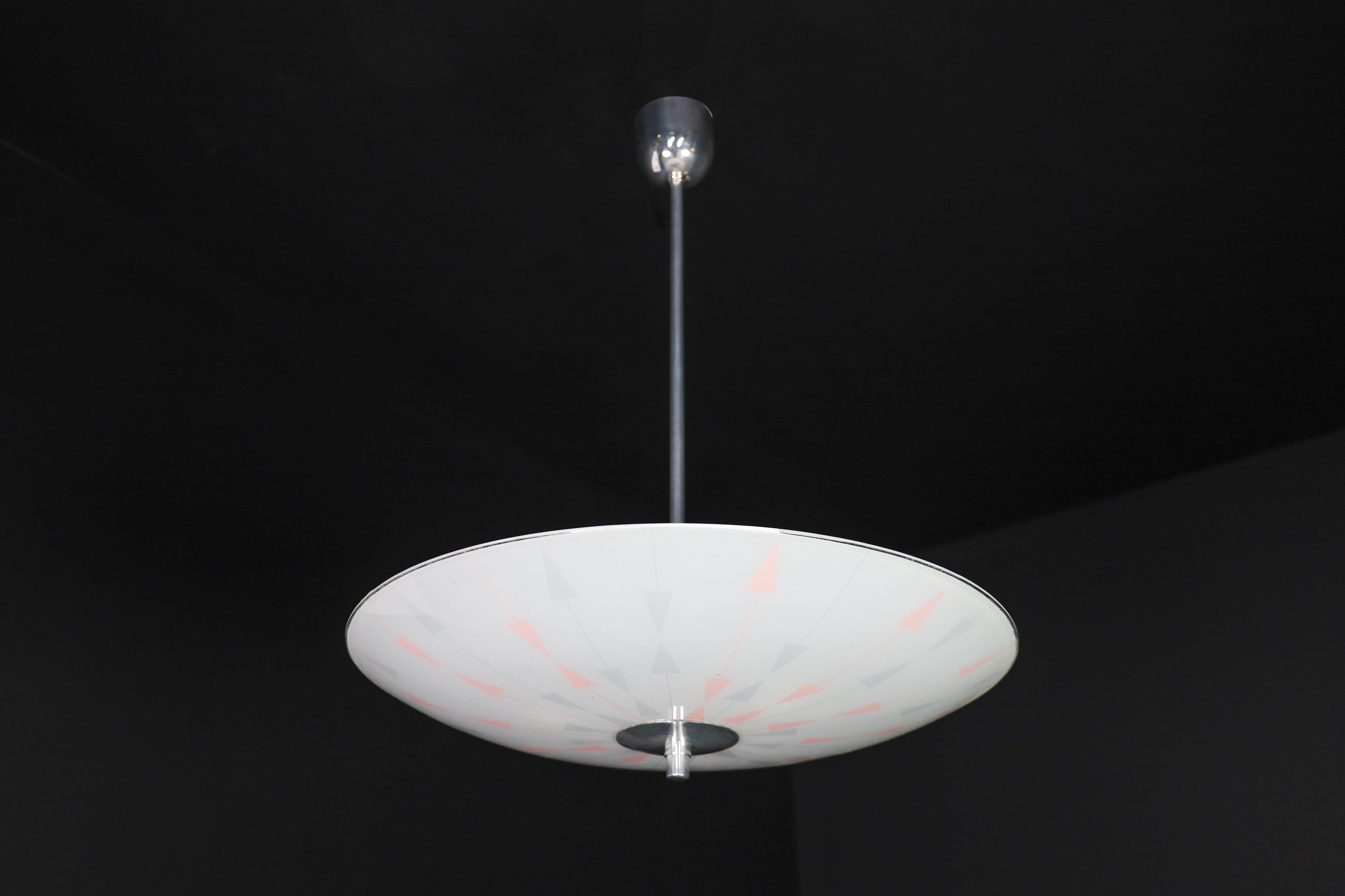 Grande lampe suspendue en verre du milieu du siècle, Exposition universelle de Bruxelles 1958  en vente 7