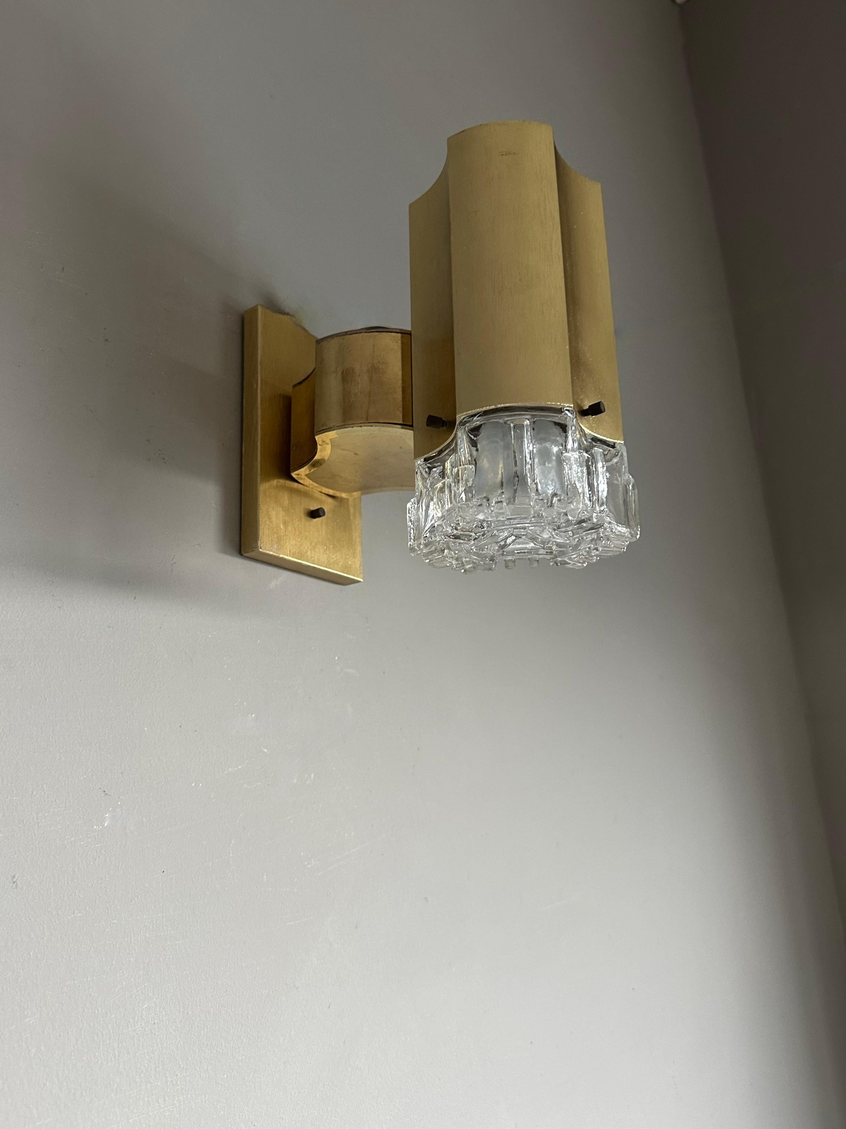 Metallo Grande set di 10 lampade da parete in vetro e alluminio del MidCentury di design italiano in vendita