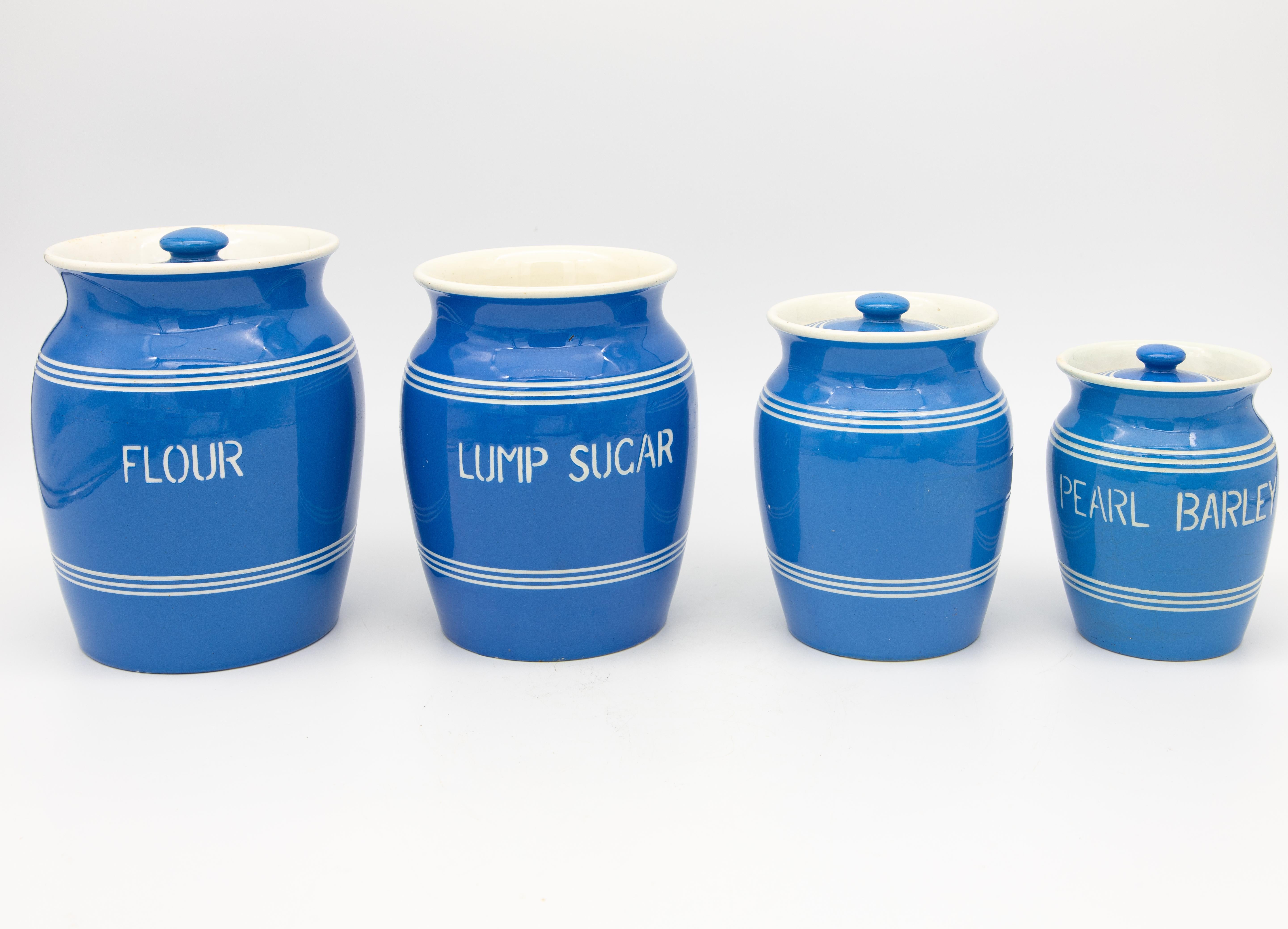 blue kitchen cannisters