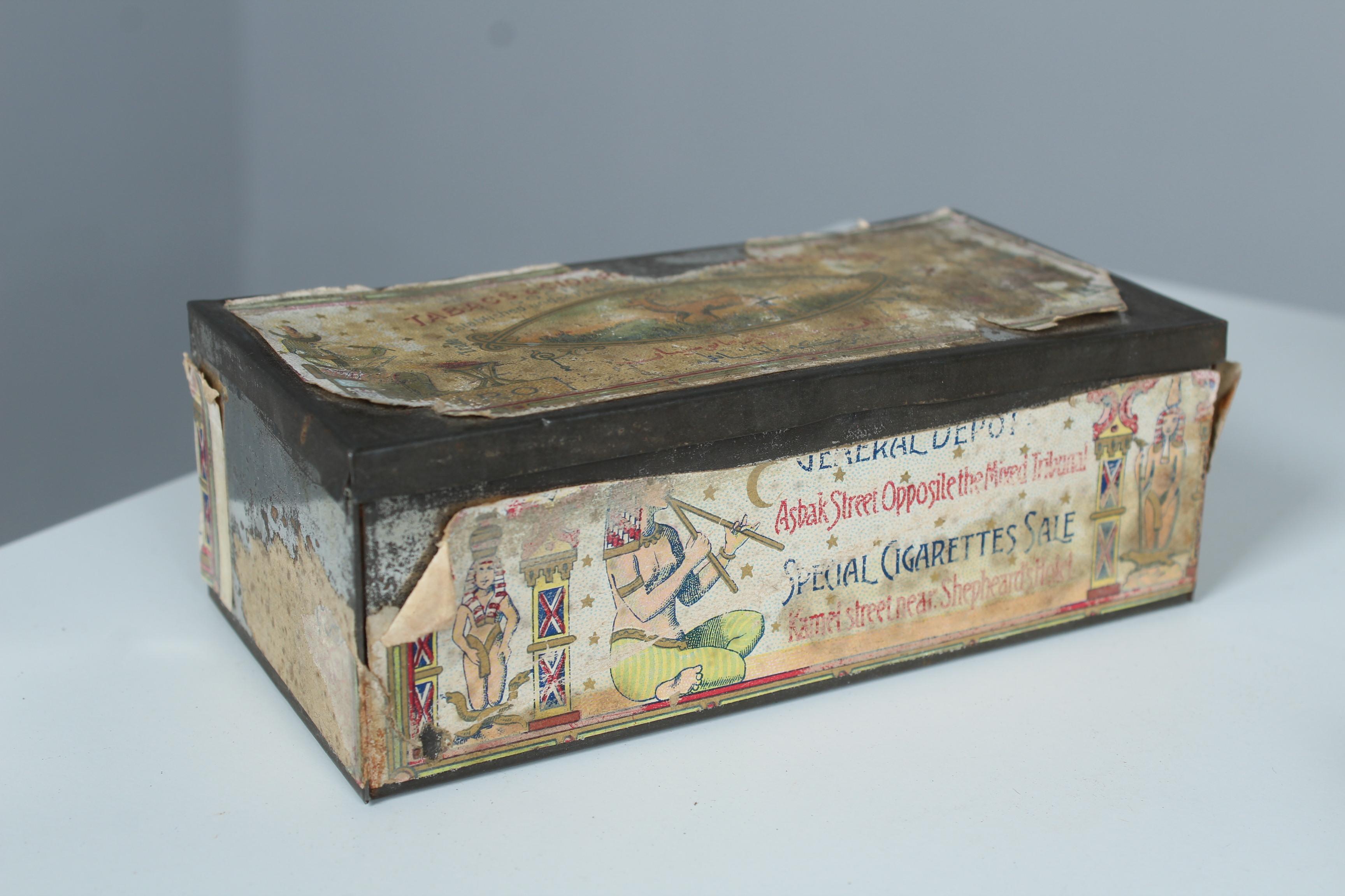 Mid-20th Century Large Set of 13 Antique Tin Boxes, Tobacco Boxes from France, 1930s, Art Deco For Sale