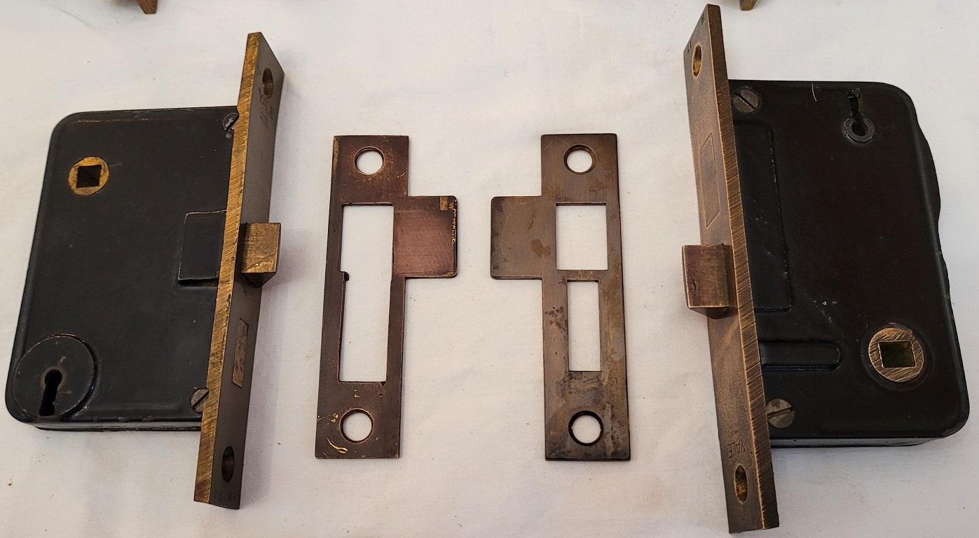 American Large Set of 1920s Yale Mortice Locks with Plates For Sale