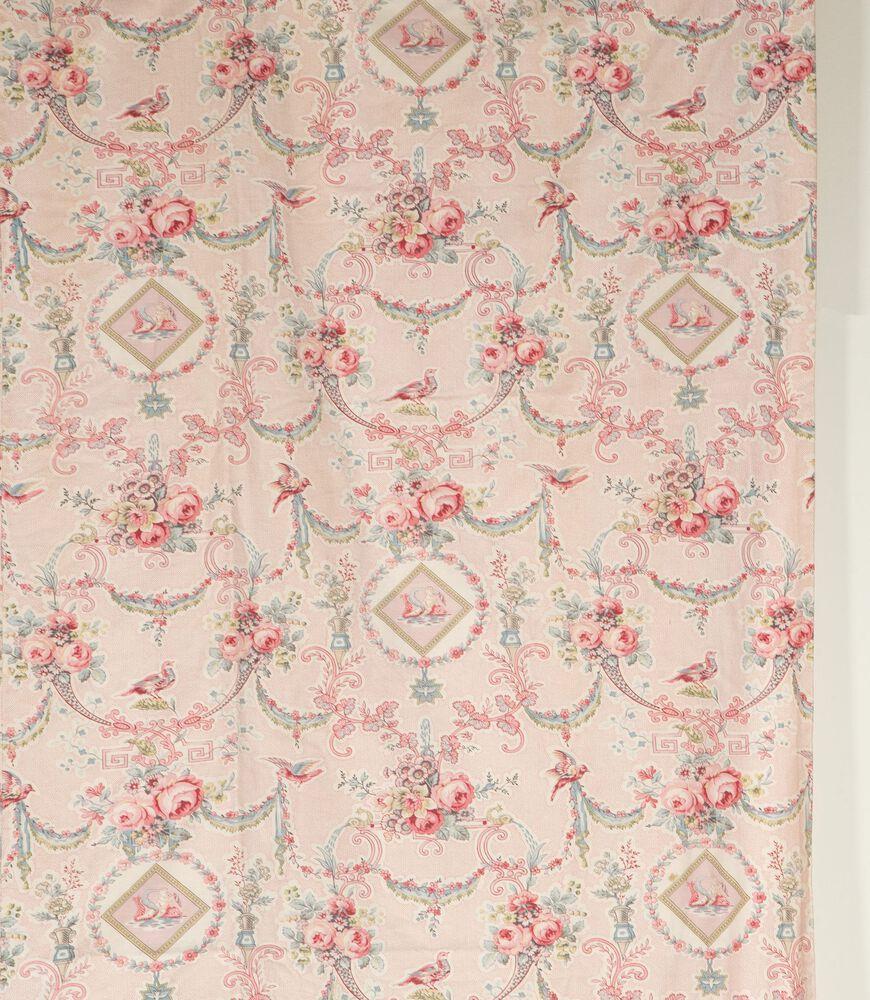 Large Set of 19th Century French Roses & Birds Linen Cotton Curtains For Sale 4
