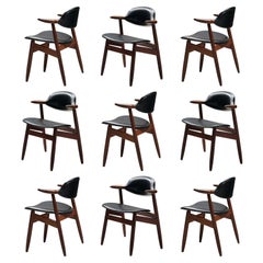 Large Set of 20+ Bullhorn Chairs in Teak