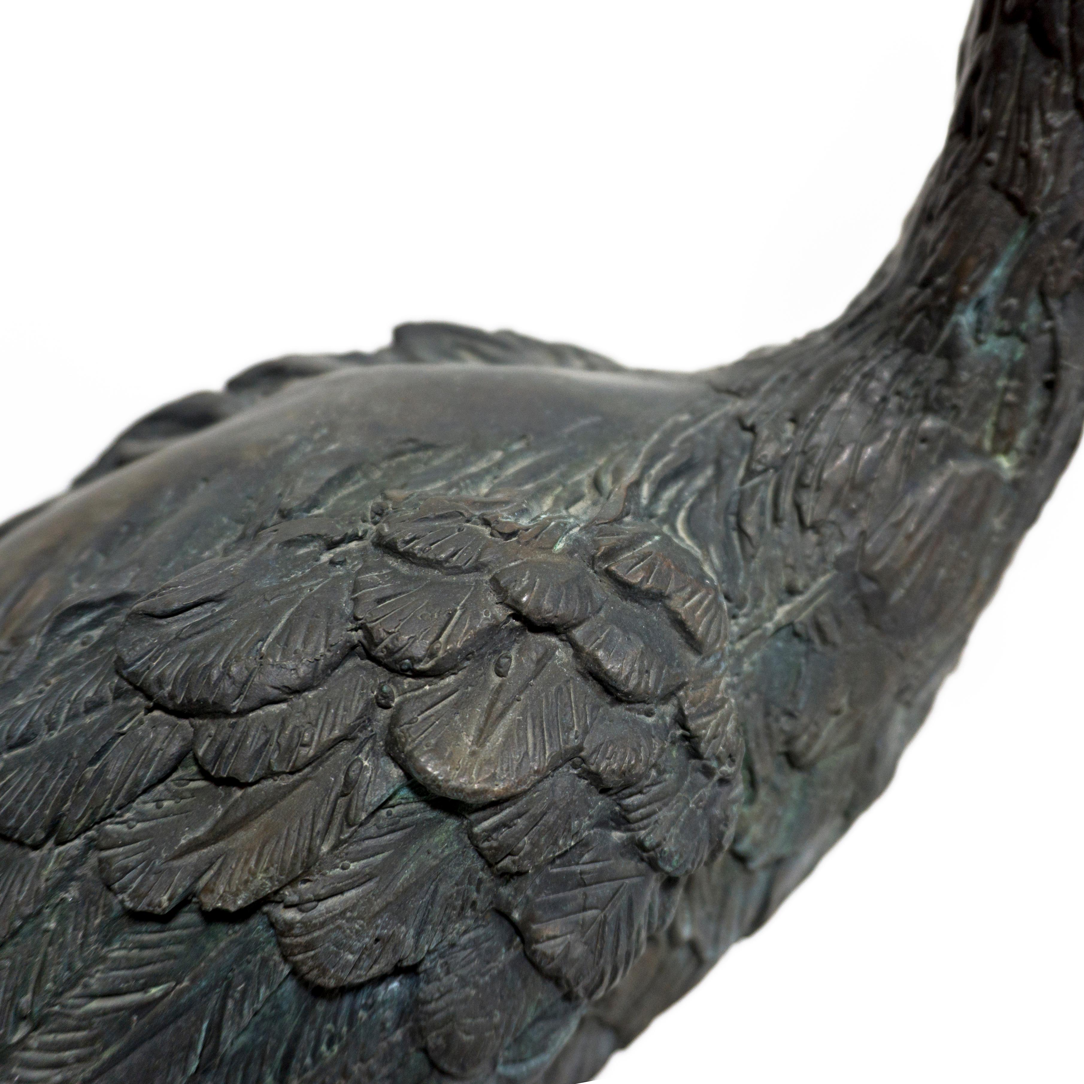 Large Set of 3 Mid Century Life Size Heron Crane Family Bronze Sculptures, 1970s 2