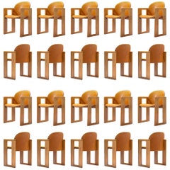 Large Set of +90 'Dialogo' Cognac Leather Chairs by Afra and Tobia Scarpa