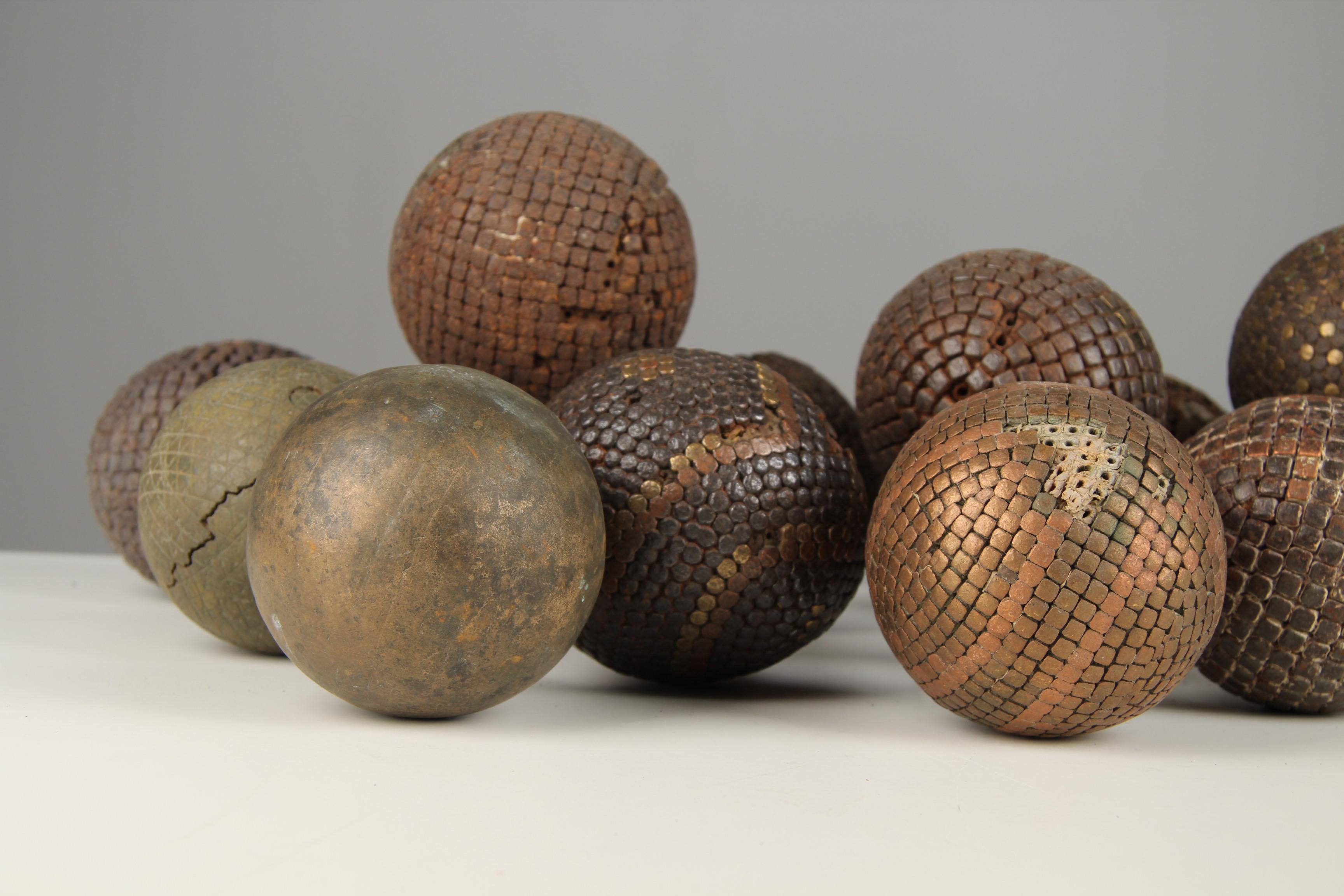 Grand jeu de boules antique, 13 Pieces, Pétanque, 1880s, France en vente 1