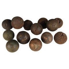 Gran juego de bolas de petanca antiguas, 13 piezas, 1880, Francia