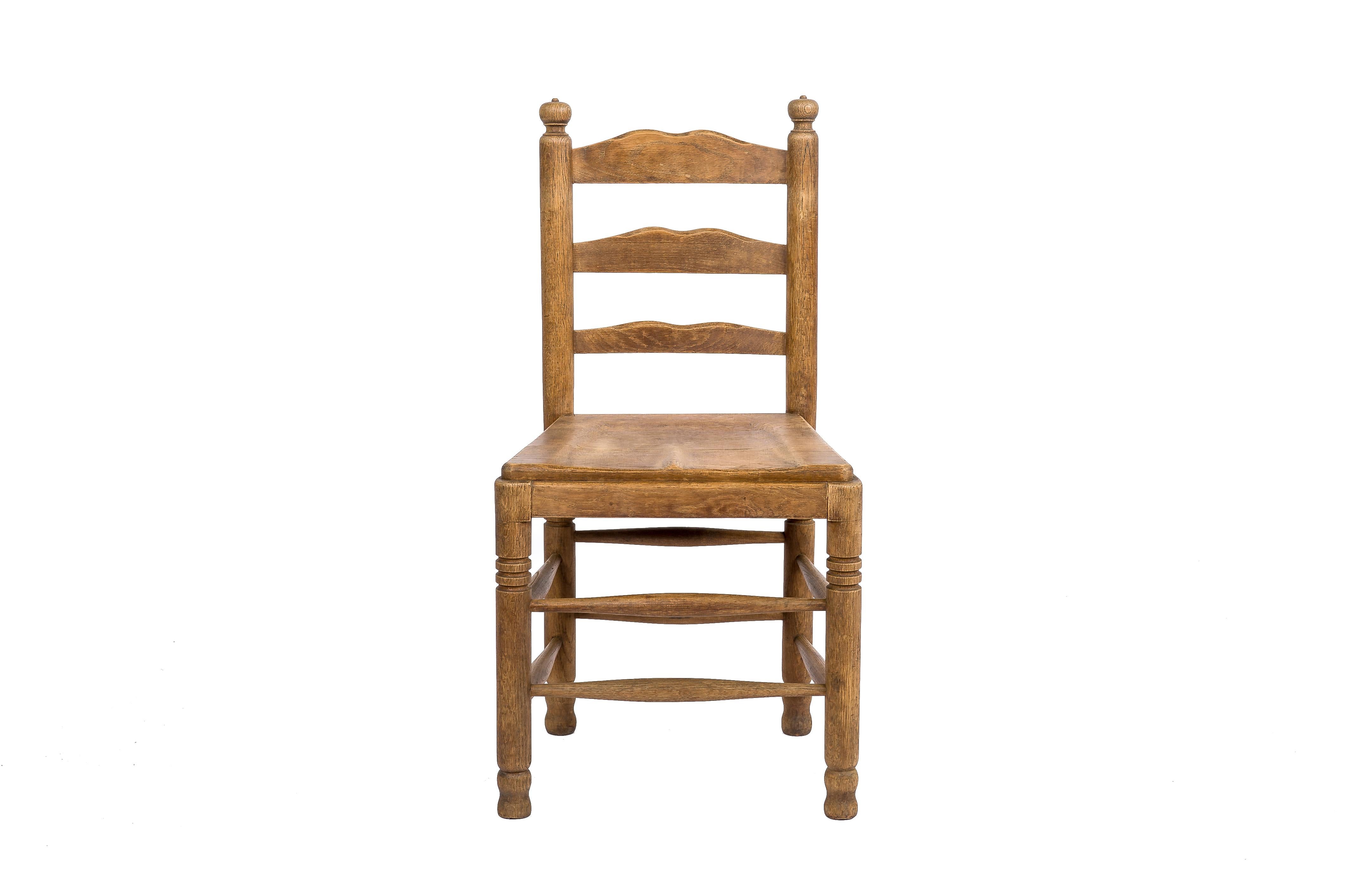 19th Century Large Set of Antique Solid Oak French Monastery Dining Chairs Up to 42 Pieces