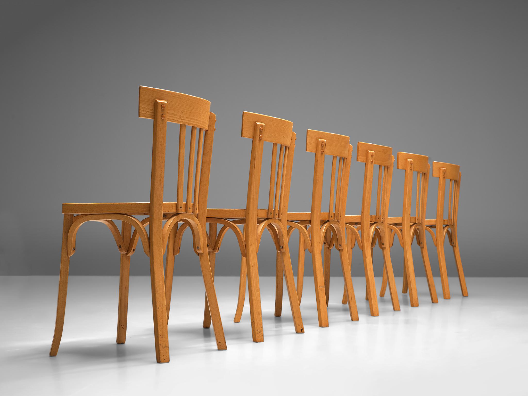 Large Set of Baumann Dining Chairs , 100 +, in Beechwood, France, 1970s 1