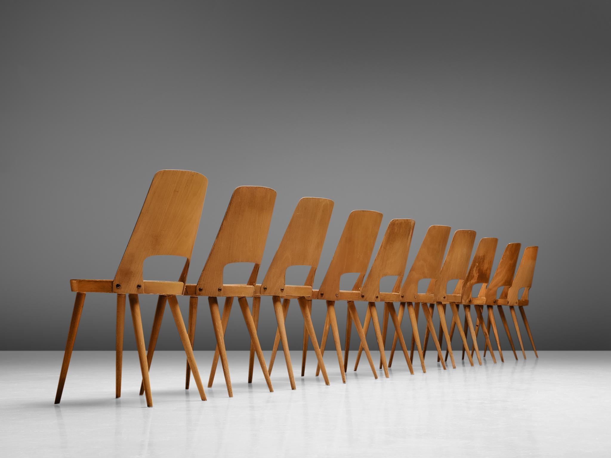 Mid-Century Modern Large Set of Baumann 'Mondor' Chairs
