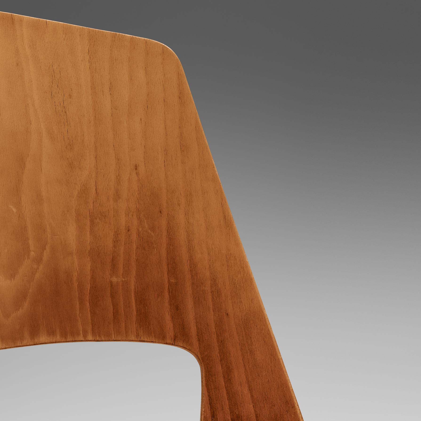 Beech Large Set of Baumann 'Mondor' Chairs