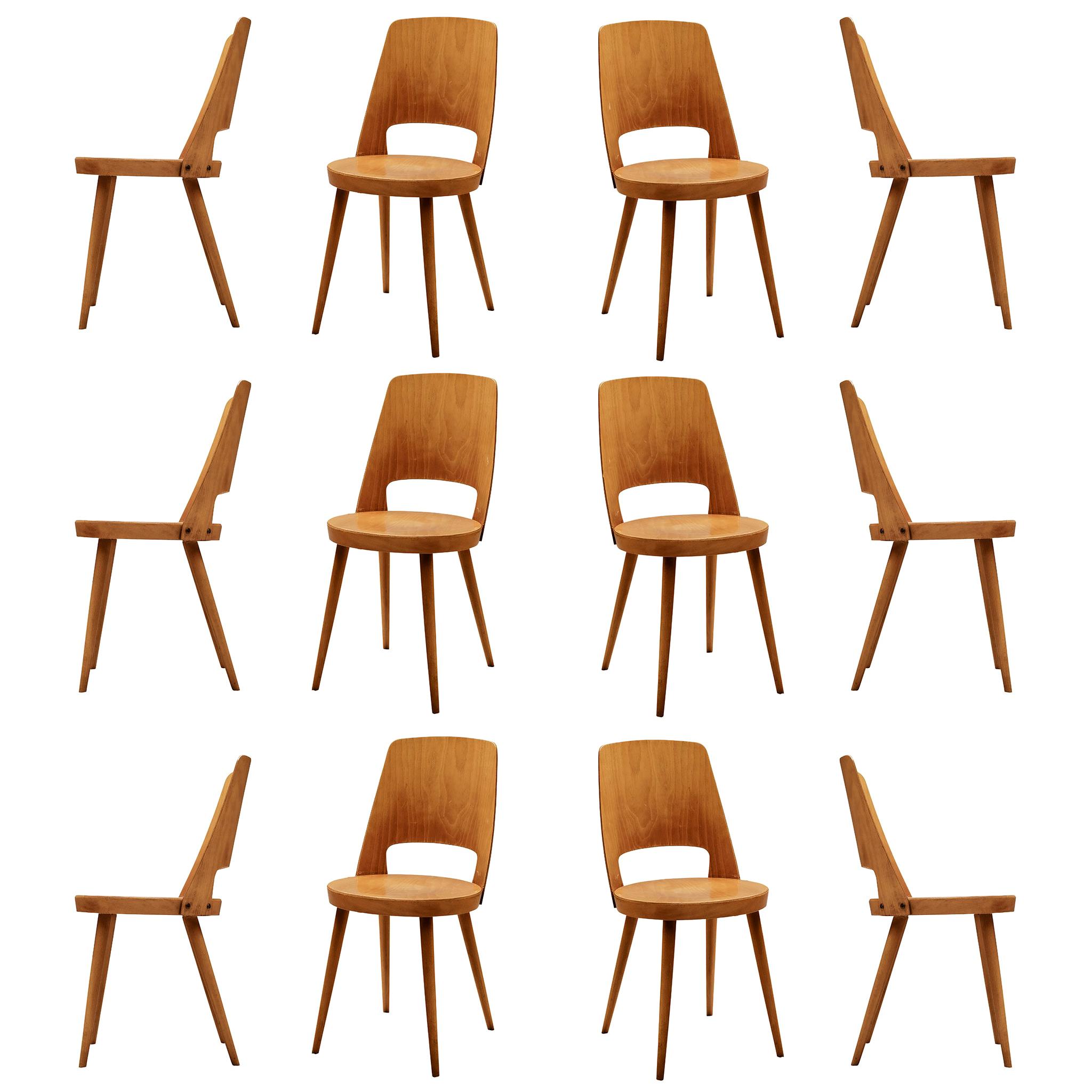 Large Set of Baumann 'Mondor' Chairs 