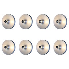 Retro Large set of Charlotte Perriand Aluminum Disc Wall Lights, Germany 1960s  