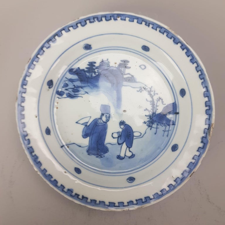 Large Set of Chinese 17th Century Porcelain Ming Dynasty Plates