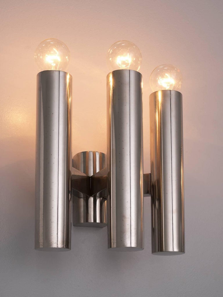 Large Set of Chrome Wall Lights For Sale at 1stDibs
