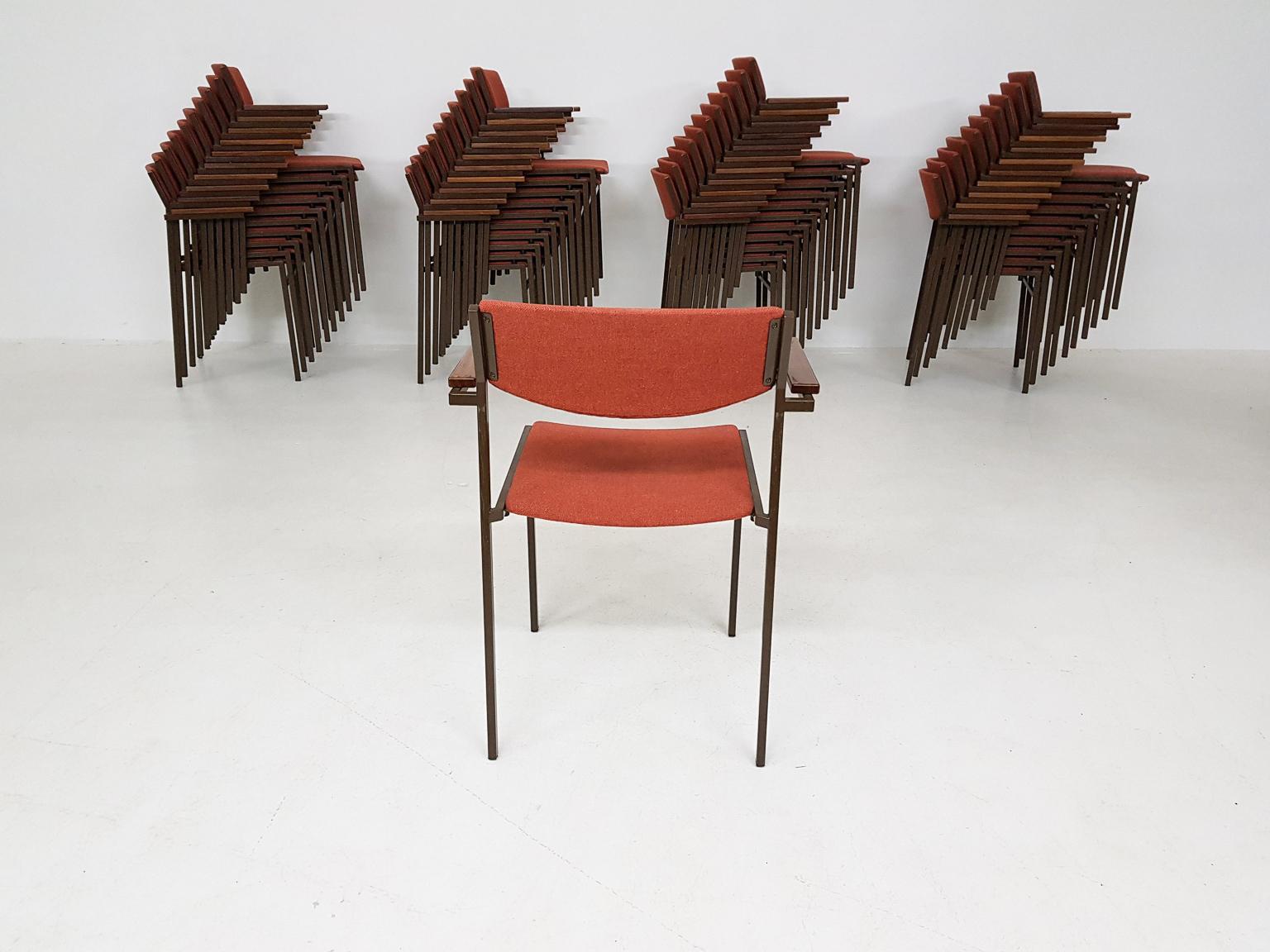 Mid-Century Modern Large Set of Dutch Midcentury Dining or Stacking Chairs by Gijs Van Der Sluis