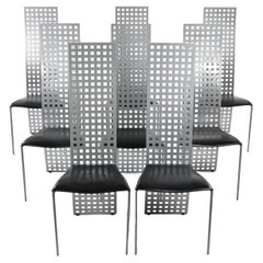 Large Set of Eight Chairs by Lella & Massimo Vignelli, circa 1980 