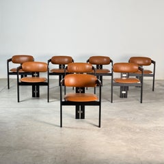 Grand ensemble de huit chaises "Pamplona" par Augusto Savini pour Pozzi, années 1960