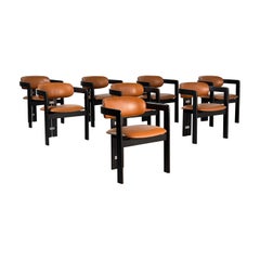 Grand ensemble de huit chaises "Pamplona" par Augusto Savini pour Pozzi, années 1960