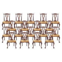 Large Set of Eighteen 19th Century Mahogany Dining Chairs in the Georgian Style